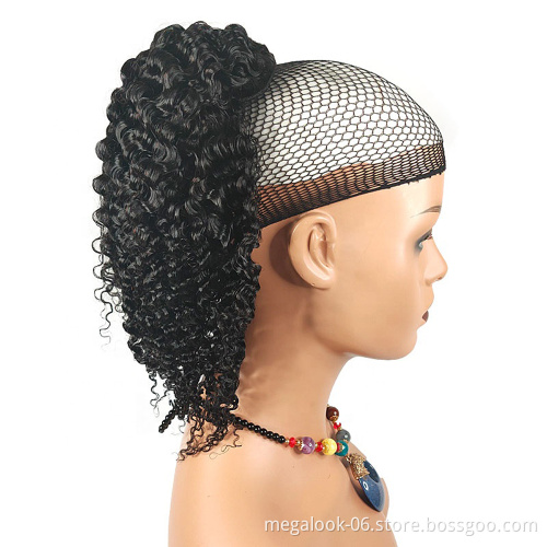 Hot Sale Indian Human Raw Virgin Hair Kinky Curly Drawstring Ponytail For Black Women
